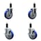 Service Caster 5'' Blue Poly Wheel Swivel 1-1/4'' Expanding Stem Caster Set 2 Brakes, 4PK SCC-EX20S514-PPUB-BLUE-2-TLB-2-114 - alternate 1